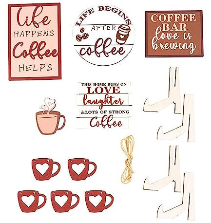 Celebra el café con una elegante bandeja de café decoración de madera para bares de café y decoraciones para cualquier ocasión