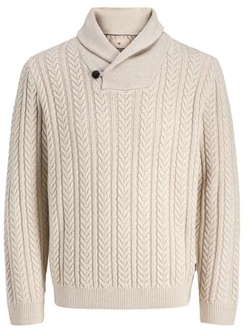 JACK & JONES Herren Jprblusean Knit Cable Shawl Neck Jprblusean Knit Cable Shawl Neck (1er Pack)