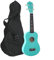 ukulele 21-Zoll-Ukulele Aus Vollholz Mit Rucksack Aus Schwarzem Oxford-Stoff, Kleine Gitarre(Mint green)