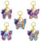 5 Stück Diamond Painting Schlüsselanhänger, Doppelseitige 5D Schmetterling Designs, Dekorative Diamant Anhänger für Damen, Kinder und Erwachsene, Perfekt als Tasche Schmuck oder Geschenk für Mädchen