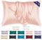 Soifox Satin Kissenbezug 40 x 80 2er Set - Weich wie Luxurious Seidenkissenbezug 40x80 für Haar und Haut mit Reißverschluss Rosa