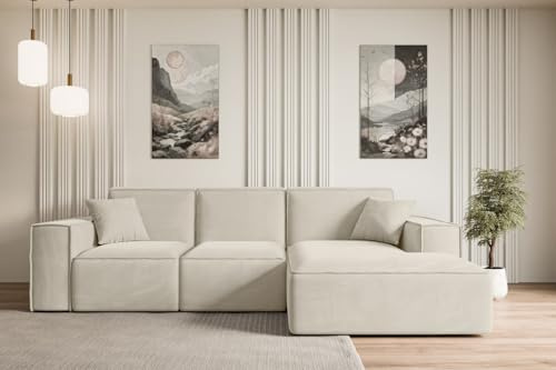 ALTDECOR Ecksofa in L-Form Serra-L 266x169x80 - Beige | Corner Sofa Bett Eckcouch Couch Wohnlandschaft Cauchsofa