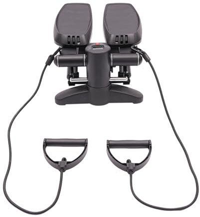 Czyurachel Stepper Home Swing Steppers Mini Stepper para ejercicios en casa con bandas de resistencia, accionado hidráulicamente, capacidad 150 kg, altura ajustable, pantalla LED