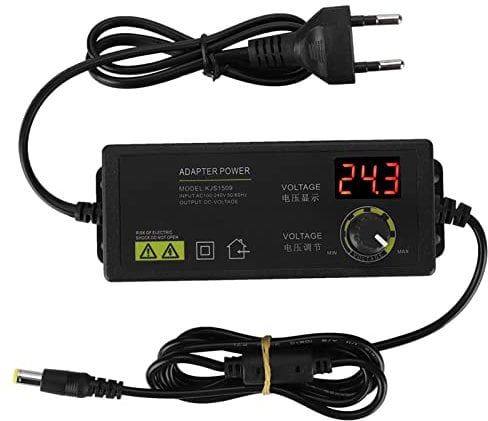 Risegun Adattatore di Alimentazione Regolabile, 3-36V Adattatore Universale 60W 1.7A con display LED per monitor LCD, Barra Luminosa, Motore, Router