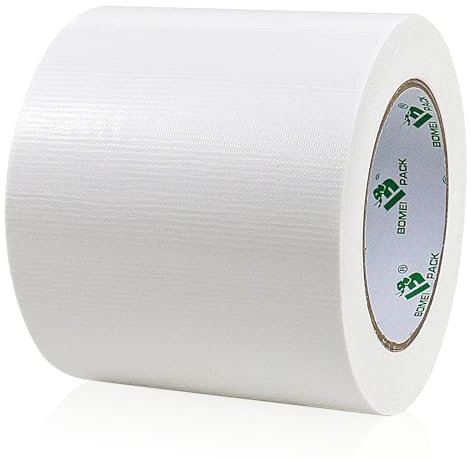 BOMEI PACK Nastro adesivo bianco largo Rinforzato 100mm x 30m Nastro Gaffer per fissaggio di riparazioni, bricolage, riparazione di libri, cucitura di tappeti, sigillatura di scatole