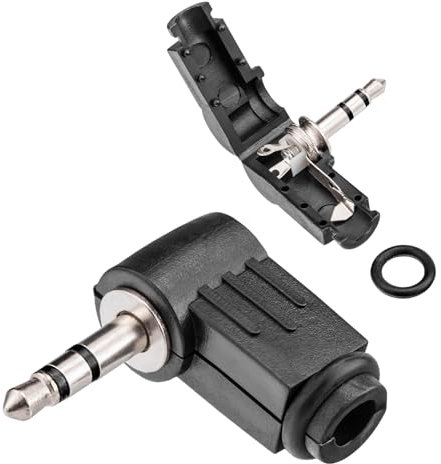 HB-DIGITAL 3,5mm Stereo Klinkenstecker gewinkelt mit vergoldeten Kontakten, hochwertiger Audio-Stecker für stabile, rauschfreie Verbindungen bei Musikanlagen, Instrumenten und Geräten