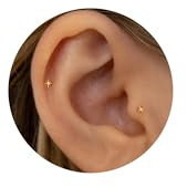 LunarCharm 3 Stück 18G kleiner Achtzackstern Titan Flache Rückseite Ohrringe, Gewinde Nasenstecker Winzige Ohrstecker, Knorpel Tragus Piercing Schmuck Conch Helix Ohrstecker