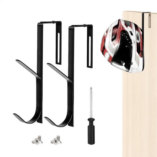 Helm Halterung Hinter der Tür, 2 Stück Einstellbar Motorrad Helm Halterung für Tür Helmhalter Motorrad für Motorradhelm Helmhalterung Wand für Motorradhelm Fahrradhelm Schlüssel, Schwarz