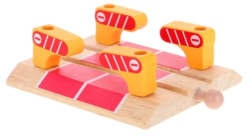 FUNNETOYU Holzspielzeug Bahnstation Mit Straßenbarriere Kreatives Schienen Junge Mädchen Fördert Hand-Augen-koordination Und Logisches Vielseitige Streckenoptionen Für Fantasievolles
