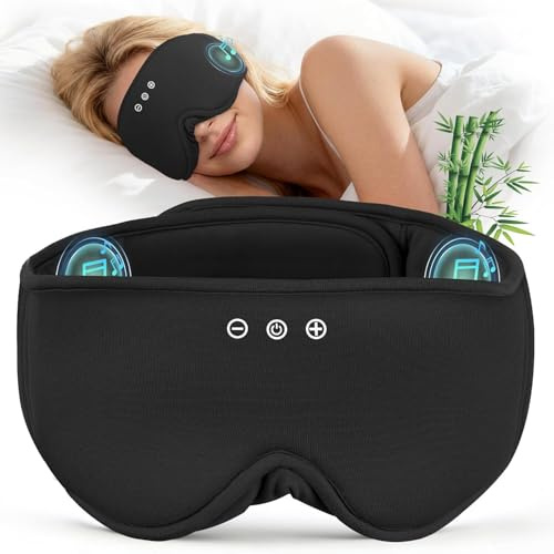 LC-dolida Bluetooth Antifaz para dormir, Auriculares para Dormir Anti-Luz Máscara de Dormir Sin Presión Ocular para Mujeres y Hombres, Auriculares para Dormir en Viajes, Turnos de Noche, Oficina
