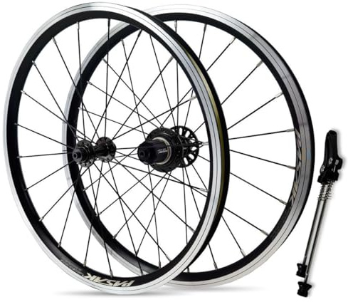 20 406/451 BMX-Fahrrad-Laufradsatz Felgen Aus Aluminiumlegierung C/V-Bremse Schnellspanner 20/24H Vorder- Und Hinterradnaben Für 7 8 9 10 11 Und 12-Gang-Kassetten(Black-406)