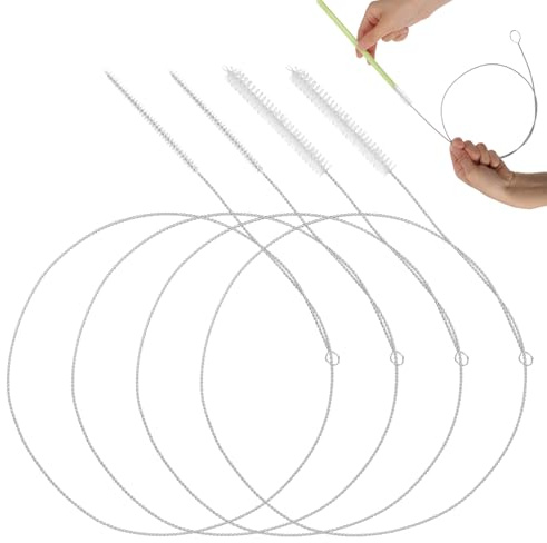 Hecila 4PCS Extra Long Pipe Cleaners 40 Inches Straw Cleaner Brush with Soft Nylon Bristles Head Cleaning Brush Extra Long Tube Cleaning Brushes for Keg Lines Ice Maker Tubing Juicers Coffee Machines
