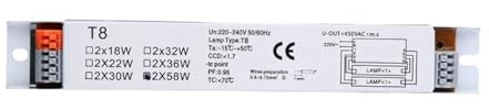 CRYSEU Ballast électronique Ballast électronique T8 2x18/30/58W, Lampe Fluorescente(58w)