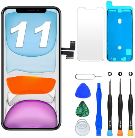 Digi4U LCD für iPhone 11 Display Bildschirm Ersatz, 6,1'' 𝑭𝒖𝒍𝒍 𝑯𝑫 𝟯𝑫 𝑻𝒐𝒖𝒄𝒉 𝑭𝒂𝒄𝒆 𝑰𝑫 Truetone LCD Bildschirm für iPhone 11 Display Digitizer Reparaturkits
