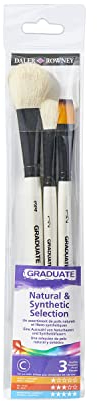Daler Rowney - 212530005 - Kit De Loisirs Créatifs - Ensemble De 3 Pinceaux D'aquarelle en Poils Naturels Et Synthétiques
