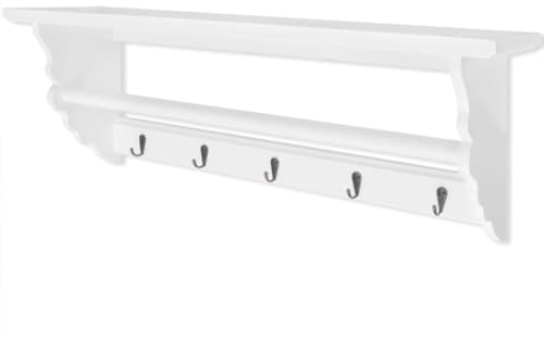 vidaXL Wandgarderobe 5 Haken MDF Antik Barock Hakenleiste Kleiderhaken Ablage