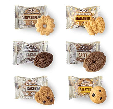 Loison - Biscotti Monoporzione Assortiti in 6 Varietà, 200 Pezzi, Imballati in Confezione Sicura e Resistente Agli Urti.