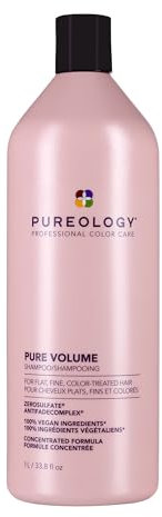 Pureology | Pure Volume | Shampoo | For Flat, Fine, Colour-Treated Hair | Adds Weightless Volume | Vegan | 1000ml