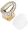 Hip Hop Grillz Zähne, Zähne Grillz Für Männer Frauen Iced Grillz Zähne Grillz Bling Grillz Zähne Dekoration, Einzelzahn Bling Zähne Zubehör Dekoration für Halloween Party (Einzeltür Diamant gold)