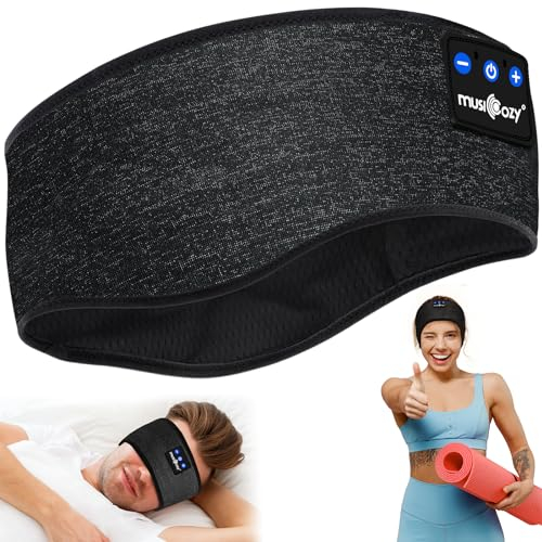MUSICOZY Sleep Headphones Headband Bluetooth 5.4 Headphones for Sleeping & Sport with Thin Speakers,Wireless Music Earphones Sleep Headband Tech Gifts for Men Women