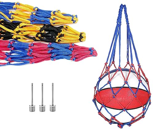 OHYER 3 Stück Ballnetz Netzstoff Sports Ball Tasche Ballnetz Net Tasche Nadel mit Kugel Material Polypropylen für Fußball Beachvolleyball Volleyball Handball Nylon Basketball Stadion und Strand (1#)