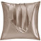 Vielit 2er Set Satin Kissnbezug 80x80 mit Zip,Weich wie EIN Silk Pillowcase,wie Seidenkissenbezug Geeignet für Curly Haar,Satin Kopfkissenbezug Kissenbezüge Rosa Braun Kissenhülle