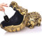 LCCCK Bol à bonbons en forme de crocodile, bol amusant pour table d'entrée, sculpture dorée à grande bouche, bol à bonbons hippopotame animal bizarre – pour entrée de bureau, décoration de table