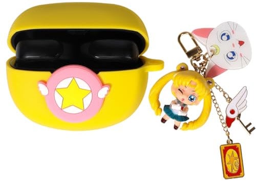 Case for New Bose Ultra Open Earbuds(2024), XMBYGY Silicone Charging Cute Case Shockproof Protective Cover with Cartoon Doll Anti-Lost Lanyard for Man Woman (SMN)