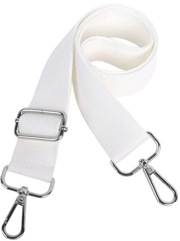 Lollanda Verstellbarer Schultergurt 3,8 cm Breit – Längenverstellbarer Taschengurt für Handtaschen und Umhängetaschen mit Metall-Drehhaken – 145 cm (57), in blau und weiß erhältlich (weiß)