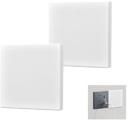 HENGBIRD 2 unidades de cubierta ciega empotrada, 8,6 x 8,6 cm, para enchufes o interruptores no utilizados, color blanco