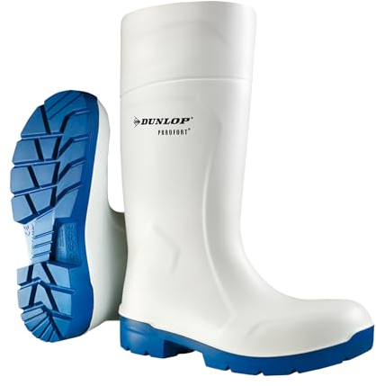 Dunlop Protective Footwear, DA60131, Purofort FoodPro MultiGrip Safety, Bianco/Blu, Taglia 45 EU