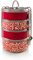 Indian-Tiffin Waswan Enamelware Collection Tiffin indien 4 niveaux Peint à la main Rouge