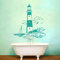 Wandtattoo Wandaufkleber Leuchturm Meer maritime Landschaft M1430 - ausgewählte Farbe: *Schwarz* ausgewählte Größe:*S 75cm breit x 80cm hoch