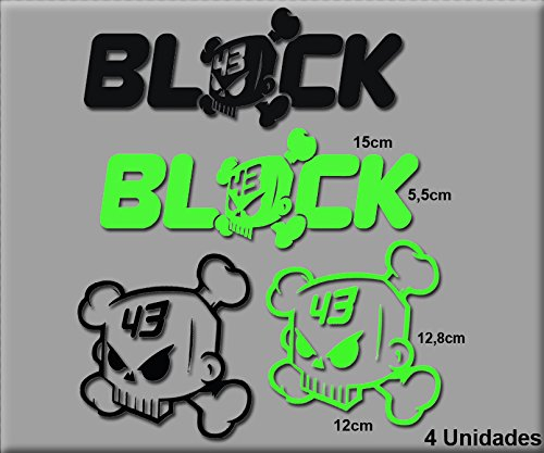 Ecoshirt BT-B0DO-VM2Y Aufkleber Ken Block R77 Vinyl Adesivi Decal Aufkleber Клей Stickers Car Voiture Sport Racing, Schwarz Grün