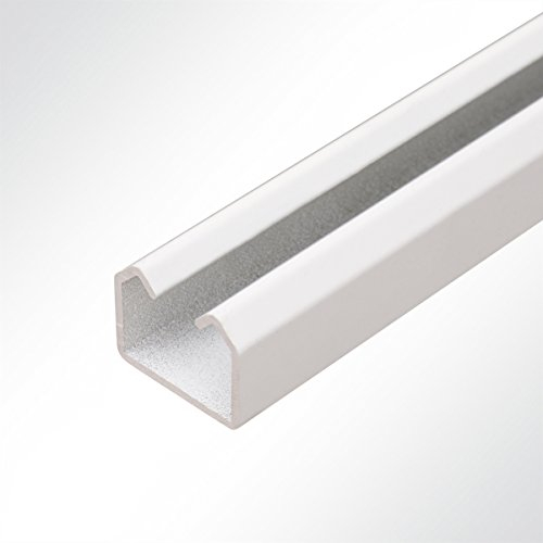 LYSEL® Vorhangschiene Laufschiene Schiebetürbeschlag Aluminium weiß 25x19 mm Länge 3m Schiebetor Schiebetür Hallentür