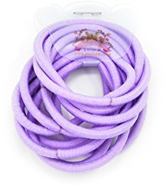 PrettyBoutique Set of 12 4mm thick Endless Snag Free Hair Elastics Bobbles Bands Ponios (Lilac)