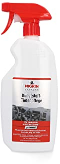 NIGRIN Kunststoff Tiefenpflege, frischt Farben auf, antistatisch, für innen und außen, hält Kunststoffe weich und geschmeidig, für Kunststoff, Vinyl, Gummi und Kunstleder, 750 ml