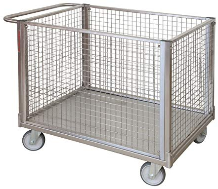 Bestway piscina art058binoxfr Plataforma de acero inoxidable con cuatro laterales de red y DOS Ruedas con freno de estacionamiento