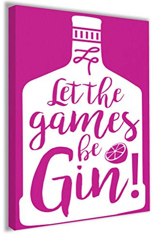 Hippowarehouse Let The Games Be Gin! Bottle Design Printed Canvas 41cmx61cm Wall Art Design Classroom Gym Room Home Office Décor