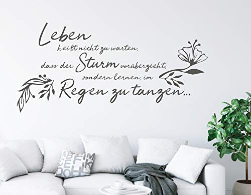 tjapalo® s-pkm435 Wandtattoo leben heisst nicht zu warten Wandaufkleber Wandsprüche Wandbilder Wandsticker viele Farben zur Auswahl, Größe: B120xH58cm