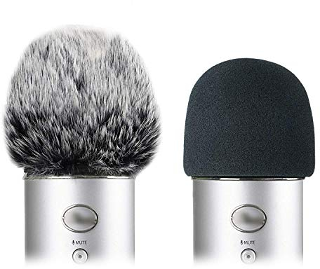Filtro Pop/Parabrisas Protector para Blue Yeti, Yeti Pro Micrófonos Espuma & Furry Interior/Exterior Parabrisas Muff por YOUSHARES