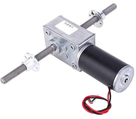 ViaGasaFamido Schneckengetriebemotor, DC 24V M8 Rechts- und Linksgewinde DC-Getriebemotor drehzahl- und drehmomentstarker Turbinenminderermotor 2480 mit Flansch(Geschwindigkeitsreduzierungsrate 17)