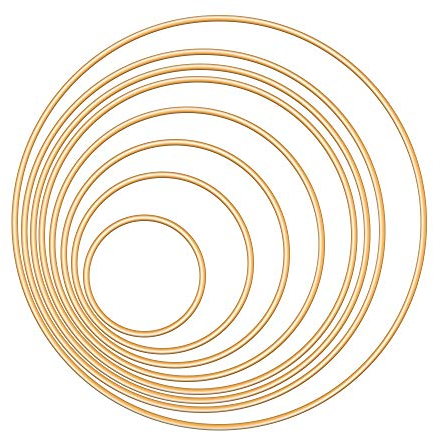 Dadabig 16 Stück Metalringe für Traumfänger, Gold Metall Ringe Hoops Drahtring Set Ring Kreis zum Basteln für Traumfänger DIY Handwerk Dream Catchers Geschenk Dekor Makramee Ring Zubehör ( 8 Größe)