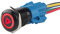 ETOPARS Schwarze Schale 19mm KFZ Kippschalter Wippschalter Druckschalter Schalter Drucktaster 12V Rot Licht Metall Notfall Gefahr Steckdose Stecker