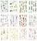 Sunshine Smile 12 STK Blumen Scrapbooking Aufkleber, Blumen & Blätter, Transparent, Matt, Multicolor, Wiederverwendbar, Indoor, Botanisch, Umweltfreundlich, Aufkleber