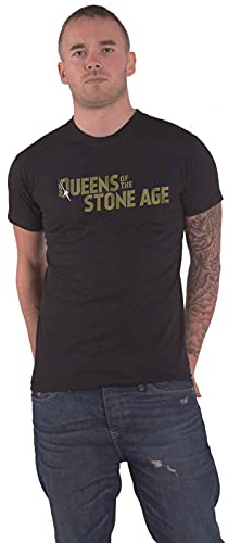 Queens Of The Stone Age T Shirt Bullet Shot Logo Official Mens Black