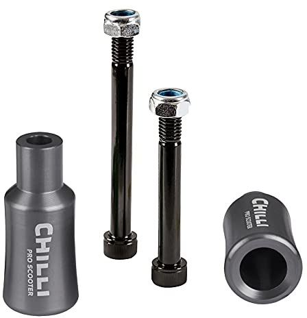 Chilli Barrel Stunt-Scooter Pegs Tret Roller Grind Stangen mit Achsen + Fantic26 Sticker (Grau)