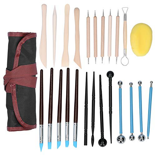 24pcs Polymer Clay Tools, Clay Sculpting Tools Set zum Bemalen von Kuchen Skulptur Keramik