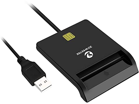ZOWEETEK Lector dnie electrónico, Lector dni, Compatible con Todas Las Tarjetas de DNI con USB.