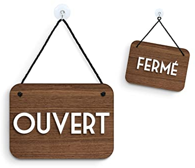 Signs - Rétro Vintage Panneau Ouvert - Fermé, en relief avec base en noyer - OC15 - Panneau ouvert fermé pour porte vitrine entrée de Bar, Pub, Restaurants, Magasins